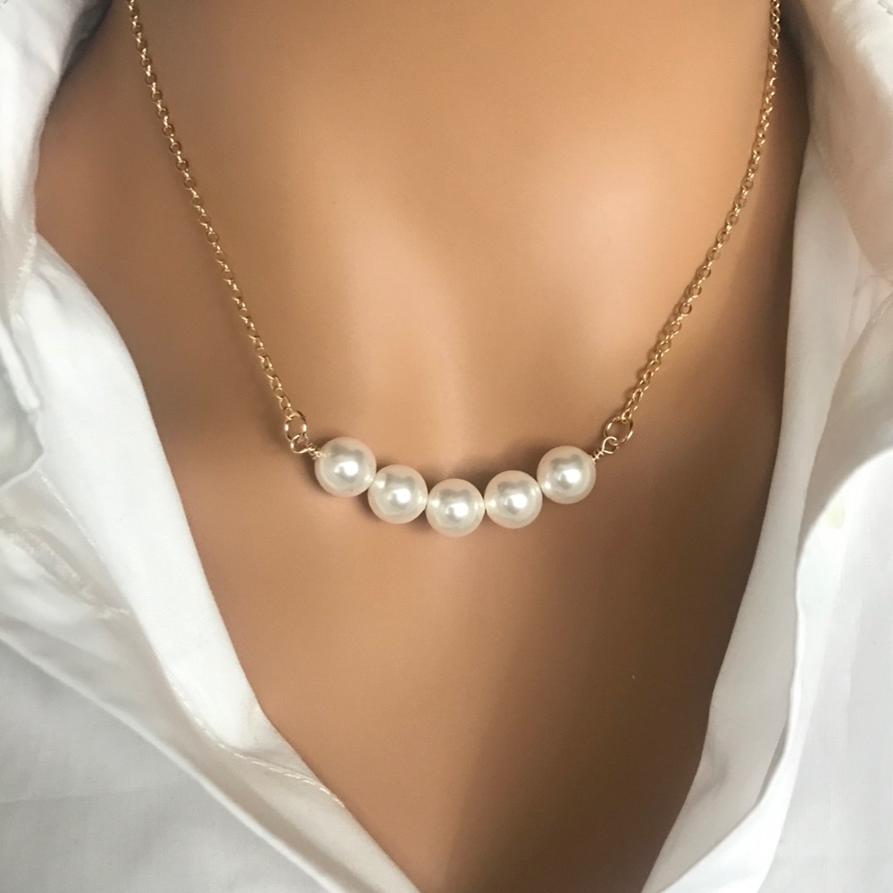 14k Gold filled Swarovski Crystal Pearl Necklace